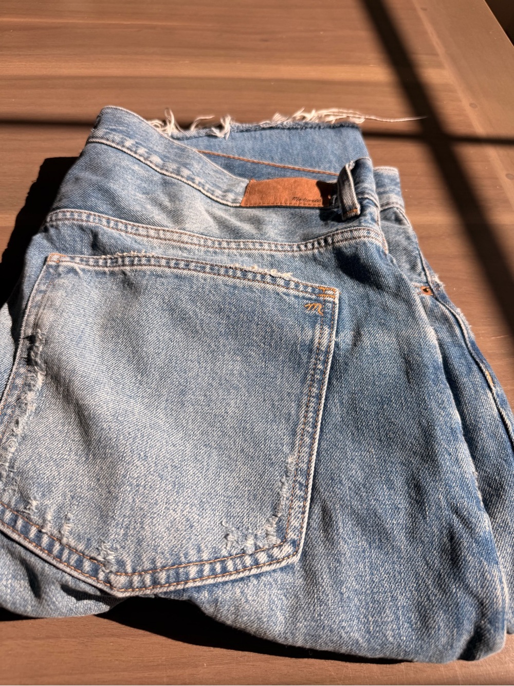 Madewell light indigo Blue Denim Dean easy straight Jeans